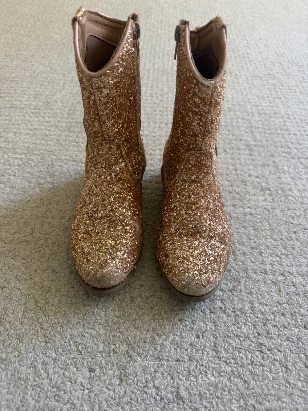 Girls' Glitter Cowboy Boots - Rose Gold
